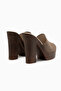 Binta Mink Suede Platform Heeled Women's Slippers - 5