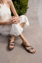 Sunn Women's Brown Genuine Leather Pim Detail Slippers - 2