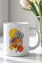 Flower Pattern 330ml Printed White Ceramic Mug Cup - 2