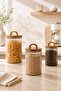 Set of 3 Storage Jars with Bamboo Lids 3200 ml 2450 ml 1750 ml Transparent Non-Toxic Coffee Pasta Jar - 4