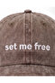 ''Set Me Free'' Embroidered Washed Cap /''Set Me Free'' Embroidered Washed Baseball Cap - 3
