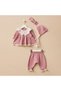 Baby Girl Newborn 4-Piece Set Cotton Lace Special Occasion Set Hospital Release - 7