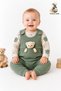 Baby Girl/Boy Set with Teddy Bear Patterned Overalls, 2-Piece Seasonal Baby Set - 4