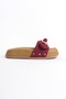 Dila thick and orthopedic sole bear satin women's slippers skt - burgundy - 6