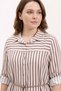 Women's Shirt Collar Belted Striped Viscose Mink Dress - 2