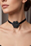 Shiny Stone Flower Choker Necklace