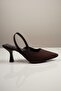 Le Guzzi̇ Aci Brown Thin Heel Closed Toe Ankle Strap Women's Heel Shoes