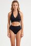 Women's Bikini Set Bralette Halter Neck High Waist Slip Cupless Knitted Fabric Plain Pattern Regular Fit - 4