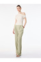 Textured Fabric Wide-Leg Trousers with Pleated Detail and Pockets - 2