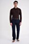 Comfort Fit 97% Flexible Cotton Polo Collar Long Sleeve Brown T-Shirt Ts 921 - 2