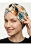Mira Model Colorful Patterned Cross and Band Detailed Lined Ready-Made Turban Hijab Pool Cap - 2