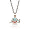Shark Necklace Blue and White Enamel Fish Necklace - Colorful Enamel Twisted Chain