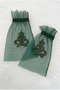 Emerald Green Luxury Crystal Glass Bead Bridal Gloves, Henna Night Wedding Bachelorette Wedding Bride Promise - 2