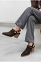 26Y4211 Genuine Leather Laser Cut Western Heel Women's Sandals Shoes - 5