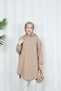 Stone Detailed Sleeve Tunic Mink Hnt7518 - 5