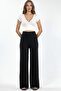 High Waist Stone Detailed Straight Leg Trousers - 5