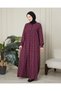 Shirred Robadan Buttoned Front Viscose Fabric Tesseture Clothing Mother Dress Prayer Dress - 4