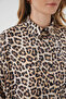 Women's Leopard Patterned Viscose Beige Shirt Tunic - 5