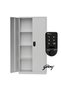 Full Height Swing Dual Door Wardrobe with Digital Lock, 2 Door Cabinet for Home and Office, Heavy Duty Steel Cupboard with Adjustable Shelves - White - 7