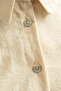 6212 - Stylish Comfortable Tie-Dye Detailed Woven Soft Poplin Fabric Women's Peach Shirt - 5
