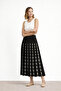 Black and White Geometric Patterned Pleated Skirt