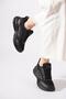 Harted Side Flame Embroidered Women's Sports Shoes Black - 2