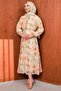 Stone Patterned Collar Buttoned Dress - 3