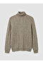 Ozmarka New Season Hair Knit Patterned Wool Blend Knitwear Men's Sweater - 5
