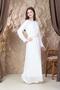 Girls' White Tulle Dress with Belt Detail - 3