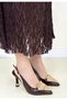 Women's Heeled Shoes Brown Patent Leather Classic Stylish Bonwe