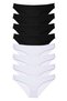 Glb-Stl41414 8 Pieces Super Eco Set Lycra Women's Slip Panties Black White