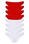 Glb-Stl41414 8 Pieces Super Eco Set Lycra Women's Slip Panties Red White