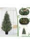 Artificial Cedar Topiary Trees Set of 2, 48 Inch (122 cm) Faux Cypress Plants, Potted Fake Trees for Front Porch, Entryway, Patio, Indoor Outdoor Decor - 2