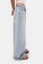 Women's Denim Color 4S6-3 Mega Baggy Fit Belt Detailed Loose Fit Denim Jeans - 5
