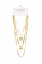 Steel Elephant and Drop Stone Eye Figured 4-Piece Combination Necklace Set in Gold Color - 3