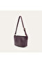 Women's Plum Leather Look Handbag - 2