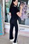 Snap Detail Striped Modal Set 6Y152 - 2
