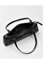 Women's Baguette Shoulder Bag with Shiny Leather Look, Zipper and Gold Accessories, Mini Hand and Shoulder Bag - 3