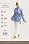 6508 - Stylish Comfortable Tie-Dye Detailed Woven Soft Poplin Fabric Women's Peach Shirt - 3