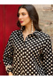 Black Polka Dot Cotton Shirt Midi Dress - 4