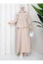 Pocket Tunnel Detailed Jacket & Skirt Hijab Set Rc9046 - 5