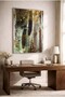 Antique Textured Anthracite Flow Themed Glass Table - Silver Metal Framed Table for Home, Business, and School - 3