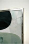 Modern Glass Table with Water Green and Navy Blue Detail - Silver Metal Framed Table for Home, Business, and School - 4