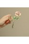 Romantic Pink Rose Figured Large Hairpin - Gold Plated Luxury Hairpin with Branch Detail - 6