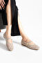 Beige knit women's ballet flats - soft sole everyday shoes - 4
