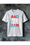 تي شيرت ams dam friesland كبير الحجم مطبوع عليه نصوص