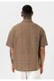 Embroidery Detailed Pocketless Oversize Short Sleeve Linen Shirt - 6