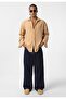 Basic oversize long sleeve linen look shirt - 4