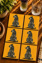 Abstract Tiger Design Modern Set of 6 Coasters - Uv Printing Mdf - 10X10 cm