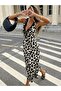 Women's Strappy Deep V Lace Collar Lace-Up Single Jersey Long Dress - 2